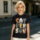 Olive T-Shirt With Cute Cat Letter Graphic Design