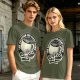 Olive t-shirt with coffee themed 'the solution for everything' print