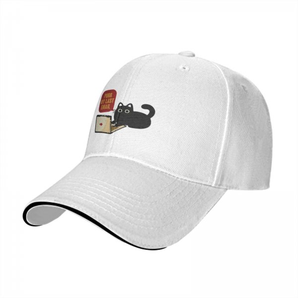 Black Baseball Cap With Funny Cat Purr My Last Email Laptop Print