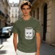 Oversized Army Green T-Shirt With Tired Coffee Mug Graphic