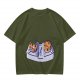 Olive Green T-Shirt With Cookie DJ Mixer Graphic Print