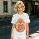 Olive T-Shirt Featuring Anime Character With Straw Hat Back View