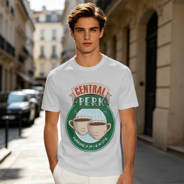 Central Perk Making Friends Coffee Cup Graphic T-Shirt