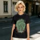 Olive T-shirt with Green Dragon and Samurai Warrior Graphic