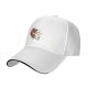Black Baseball Cap With Cute White Cat Hugging Anatomical Heart Art