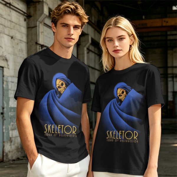 Olive T-Shirt Featuring Skeletor Lord of Destruction Graphic
