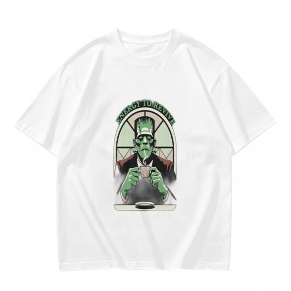 Frankenstein Monster Coffee T-Shirt Energy To Revive