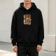 Black Hoodie With Japanese Anime Style Graphic Print