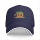Black Baseball Cap With Cute Potted Plant Creature Print