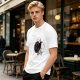Olive green graphic t-shirt with dark fantasy creature print