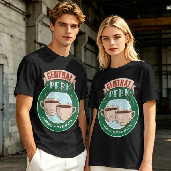 Central Perk Making Friends Coffee Cup Graphic T-Shirt