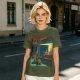 Olive T-Shirt With Surreal Bar Scene Graphic Print