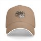 Black baseball cap with three sloths in a box that says adopt a sloth