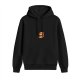 Black hoodie with cute cartoon character graphic on chest
