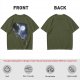 Olive Green Alien Moon Reaching Graphic T-Shirt
