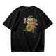 Olive green t-shirt with Slimer's Ghostbusters themed graphic print