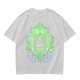 Olive Green T-Shirt With Leaf Shaped Tamagotchi Totoro Print