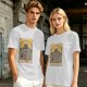 Olive T-Shirt With Raccoon Trash Tarot Card Graphic