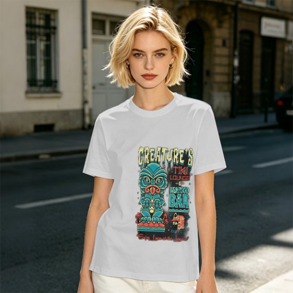 Creature's Tiki Lounge Seafood Bar Graphic T-Shirt