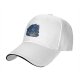 Black baseball cap with blue fantasy character explosion graphic