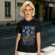 Olive t-shirt with starry night ramen bowl graphic