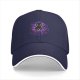 Black Baseball Cap With Purple Galaxy Cloud And Black Cat Print
