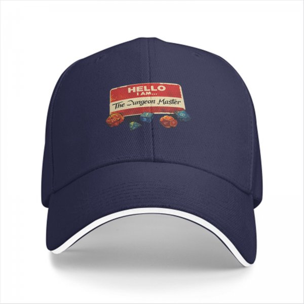 Hello I Am The Dungeon Master Baseball Cap With Dice Art