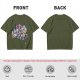 Olive T-Shirt with Anime Character Group Coffee Print