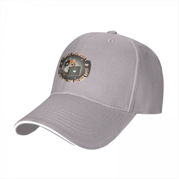 I Hate Monday But Also All The Other Days Cat Baseball Cap