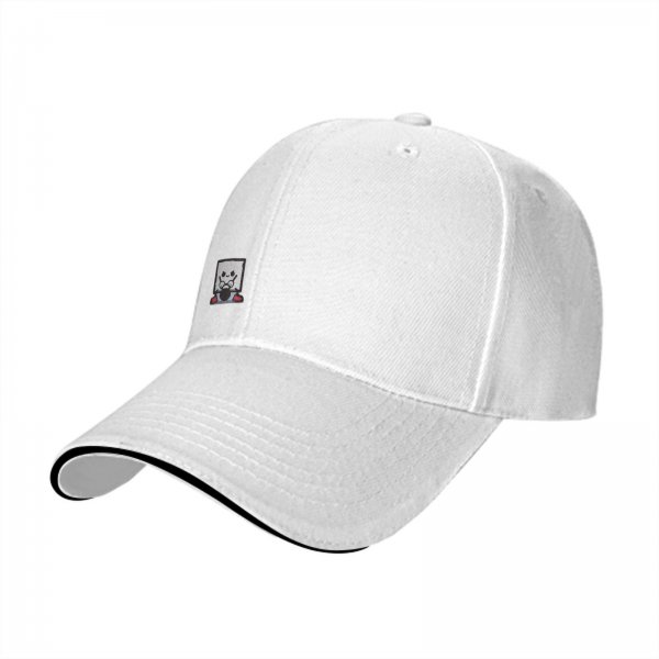 Black Baseball Cap With Cute Drumming Character Embroidery