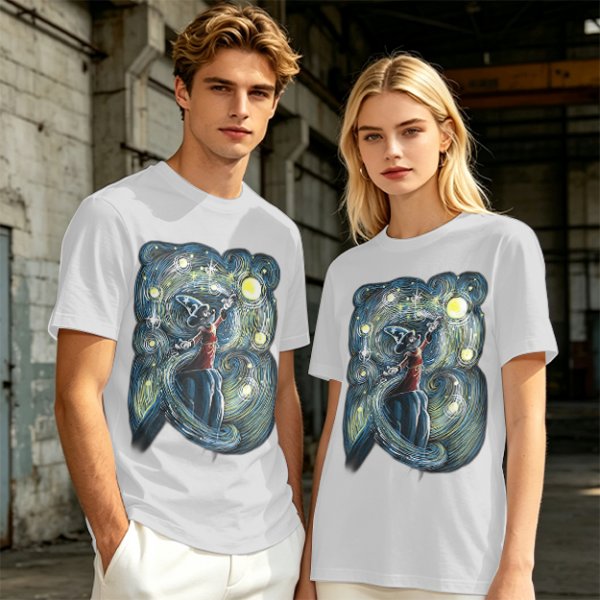 Olive T-Shirt With Sorcerer Mickey Starry Night Artwork