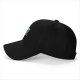 Black baseball cap with cute punctuation characters and speech bubbles