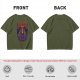 Olive Graphic T-Shirt With Dark Throne Skeleton Art Print