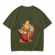 Olive T-Shirt With Cute Ramen Bowl Graphic Print