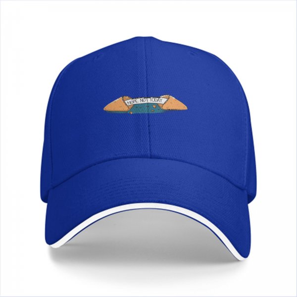 Black baseball cap with 'NOPE NOT TODAY' graphic print