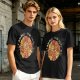 Olive t-shirt with cute puppy pile graphic and playful text