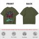 Olive T-Shirt With Cyberpunk Witcher Wolf Emblem Print