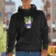 Black hoodie with cute Totoro plant pot graphic design