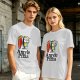 Olive T-Shirt with Surfer Pizza Character and Argyle Pizza Print