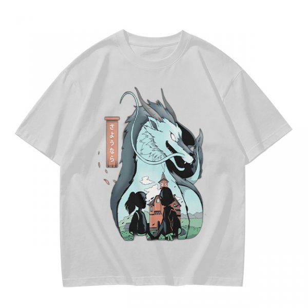 Anime Dragon and Girl Graphic Tee for Fantasy Fans