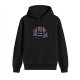 Black Hoodie With Cartoon Driver In Car Graphic Print