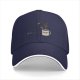 Black baseball cap with grumpy coffee cup graphic design