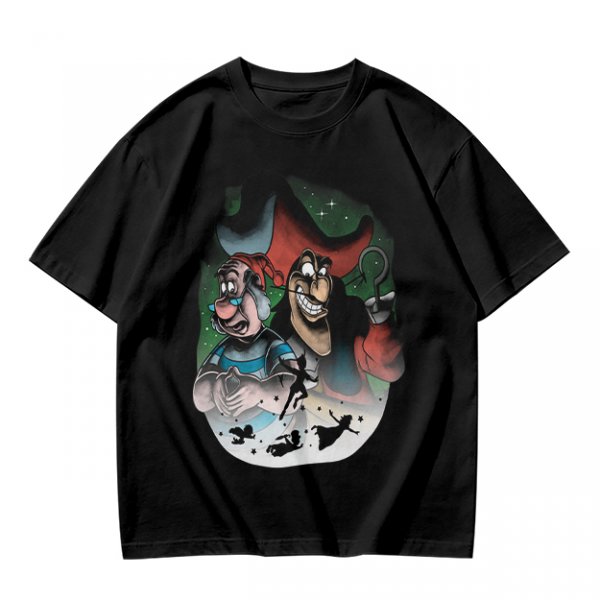 Olive T-Shirt Featuring Captain Hook and Mr. Smee from Peter Pan