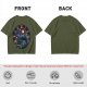 Olive T-Shirt with Cheshire Cat Clock Art Print