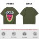 Olive T-Shirt With Cute Watermelon Graphic And Smile Text