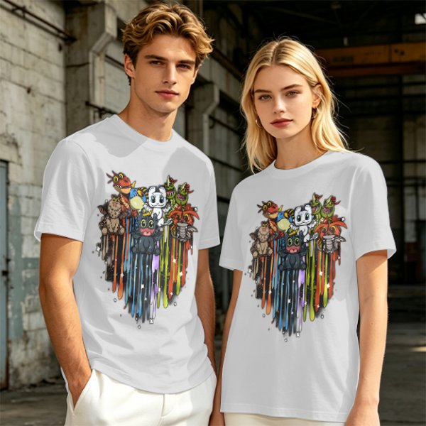 Olive T-Shirt With Cute How To Train Your Dragon Character Print