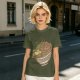 Olive Green T-Shirt With Illustrated Noodle Bowl Print
