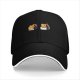Black Baseball Cap With Cute Sushi Cat Graphic Prints