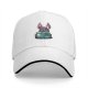Black baseball cap with cute bat reading scary stories book print
