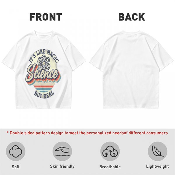 Olive T-Shirt With 'It's Like Magic Science But Real' Retro Print